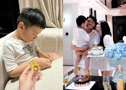 Vợ Thành Chung sắm 6 chỉ vàng cho con trai ngày vía Thần Tài, mới 3 tuổi bé Leo đã có của để dành