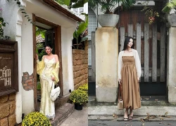 Dịu dàng ngày đầu năm với áo khoác mỏng phối đầm hai dây