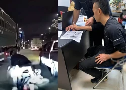 Vụ xe bán tải tạt đầu xe máy ở Hà Nội, lộ danh tính tài xế lươn lẹo, bị CA tóm?