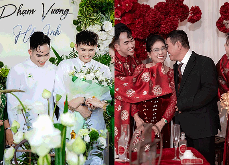 Hai chàng trai làm đám cưới ở Đồng Nai, khách đến đông ngoài tưởng tượng