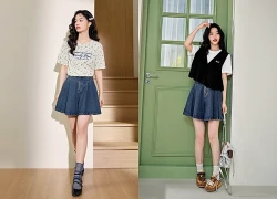 Diện chân váy denim xuống phố cho phong thái năng động
