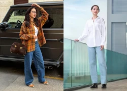 Áo sơ mi kết hợp quần denim tạo nên bản phối cuốn hút ngày đầu hè