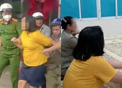 Công an khống chế người phụ nữ cầm dao tới tiệm vàng đập phá