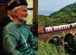 Khách Tây mặc áo dài, đi tàu trên cung đường sắt đẹp nhất Việt Nam