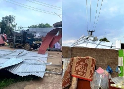 Cảnh tan hoang sau trận giông lốc quét qua xã Vân Hồ
