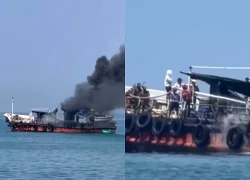 Tàu chở dầu bốc cháy dữ dội ở vùng biển Lâm Đồng, 3 thợ hàn gặp nạn