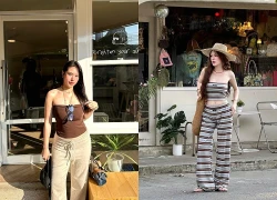 Xuống phố rạng rỡ cùng set đồ áo ống, quần vải rộng