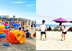 Đà Nẵng: Biển Tam Thanh đông nghịt người tránh nắng nóng