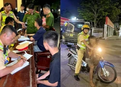 Nhóm đối tượng cố tình tông vào rào chắn của lực lượng công an