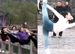 Tranh cãi 5 phụ nữ Trung Quốc tập yoga trên lan can đá trong khu du lịch