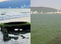 Vật thể lạ giống xe tăng lộ ra ở bãi biển Quy Nhơn