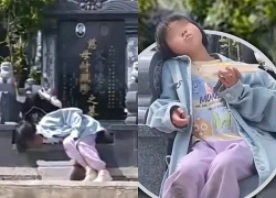 Trung Quốc: Bé gái quyết ngủ cạnh mộ ông bà và câu nói gây xúc động