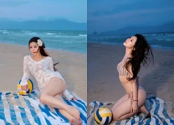 Quỳnh Kool khoe sắc vóc gợi cảm bên bờ biển