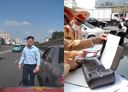 Tạt đầu' ô tô ở Hà Nội, nam tài xế còn xuống xe to tiếng với người đi phía sau