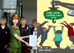 Công an Hà Nội giải cứu 3 thiếu nữ khỏi bẫy "việc nhẹ, lương cao"