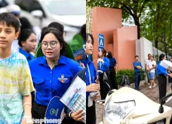Màu áo xanh tình nguyện phủ kín nhiều điểm thi ở Hà Nội