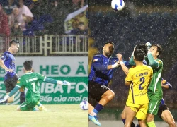 Cao Văn Bình nhận thẻ đỏ trong trận đối đầu thủ môn Trung Kiên, một tiền vệ bất đắc dĩ làm thủ môn