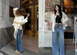 Phong cách tối giản với áo sơ mi, áo blouse và quần jeans