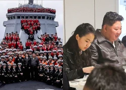 Ông Kim Jong-un và con gái thị sát chiến hạm, dùng bữa cùng thủy thủ đoàn