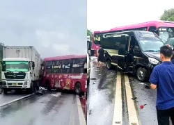 4 ô tô tông liên hoàn trên cao tốc Nội Bài - Lào Cai
