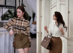 Hoàn thiện phong cách vintage với chân váy nâu cổ điển