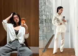 Điểm nhấn nhẹ nhàng nhưng nổi bật từ áo sơ mi trắng