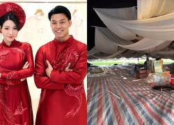 Văn Thanh tái hiện dáng đứng lừng lững Thường Châu bên chị đẹp xuất thân "trâm anh thế phiệt", lộ diện rạp cưới "khủng" ở quê