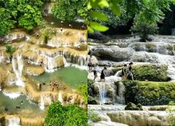 Du khách tìm đến dòng thác Mây 9 tầng ở Thanh Hóa trốn nóng ngày đầu hè
