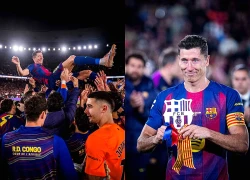 Lewandowski chia tay đẫm nước mắt trong ngày Barca lập kỷ lục