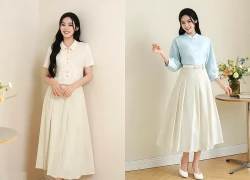 Phối đồ công sở ấn tượng hơn cùng chân váy xếp ly