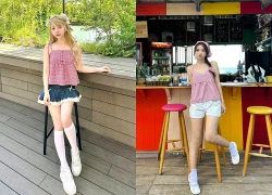 Vừa cổ điển, vừa đậm chất hiện đại với áo hai dây kẻ ca rô