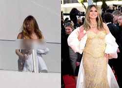 Siêu mẫu Heidi Klum gây tranh cãi khi bán nude tắm nắng ở ban công