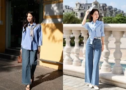 Sức hút tối giản từ những chiếc áo sắc xanh thanh lịch