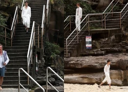 Du khách nổi tiếng toàn cầu vì màn 'catwalk' nhầm vào show thời trang