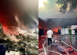 Liên tiếp xảy ra 2 vụ cháy công ty ở Phú Thọ, Công an Hà Nội chi viện phương tiện