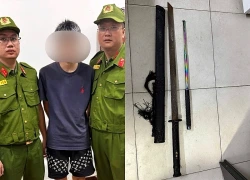 Cảnh sát 113 chặn nhóm thanh niên cầm hung khí truy đuổi nhau lúc nửa đêm