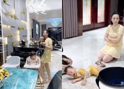 Cặp song sinh nhà Phương Oanh bước vào khủng hoảng tuổi lên 2, vừa khóc vừa ăn vạ khiến mẹ bỉm hoa mắt chóng mặt