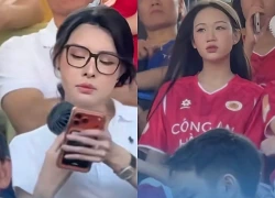 Doãn Hải My đọ sắc cùng Trần Bích Hạnh - vợ Văn Thanh trên khán đài Hàng Đẫy: Nhan sắc "một chín một mười"!