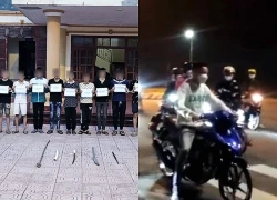 Hai nhóm thanh, thiếu niên đi xe máy, cầm hung khí gây náo loạn đường quê