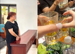 Uống rượu xong, người phụ nữ cầm dao đi chém đối thủ
