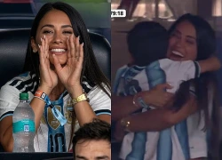 Hạnh phúc nhất đời: Antonella nhảy lên ăn mừng, ánh mắt nụ cười đều tràn đầy tự hào khi Messi ghi bàn, tạo kỉ lục chưa từng có ở World Cup