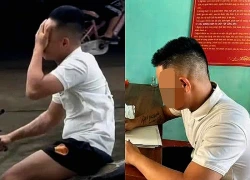 Gặp chốt CSGT, nam thanh niên chạy xe máy "5 không" vội dùng tay che mặt