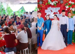 Mẹ dắt tay con gái khiếm thị vào lễ đường ở Nghệ An, nhiều người rơi nước mắt