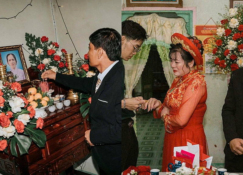 Cô dâu U50 bật khóc trước lời chúc phúc của con trai chồng