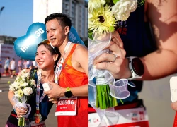Đang chạy marathon bỗng thành nữ chính phim điện ảnh: Cô gái được cầu hôn ngay khi vừa cán đích với chiếc nhẫn trong mơ