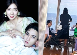 Park Shin Hye bụng bầu vượt mặt và Bae Yong Joon trong chuyến du lịch gia đình