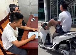 Lái xe SH bằng chân, nam thanh niên ở Ninh Bình bị tịch thu xe