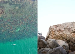 Bãi đá xếp chồng đa hình thù giữa biển Nha Trang