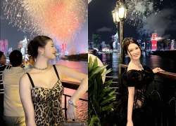 Lona Kiều Loan và Ngọc Loan cùng ngắm pháo hoa