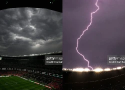 Sét rạch ngang trời, mưa rơi tầm tã, trận Mexico vs Ecuador tại vòng 32 đội World Cup bị hoãn một tiếng